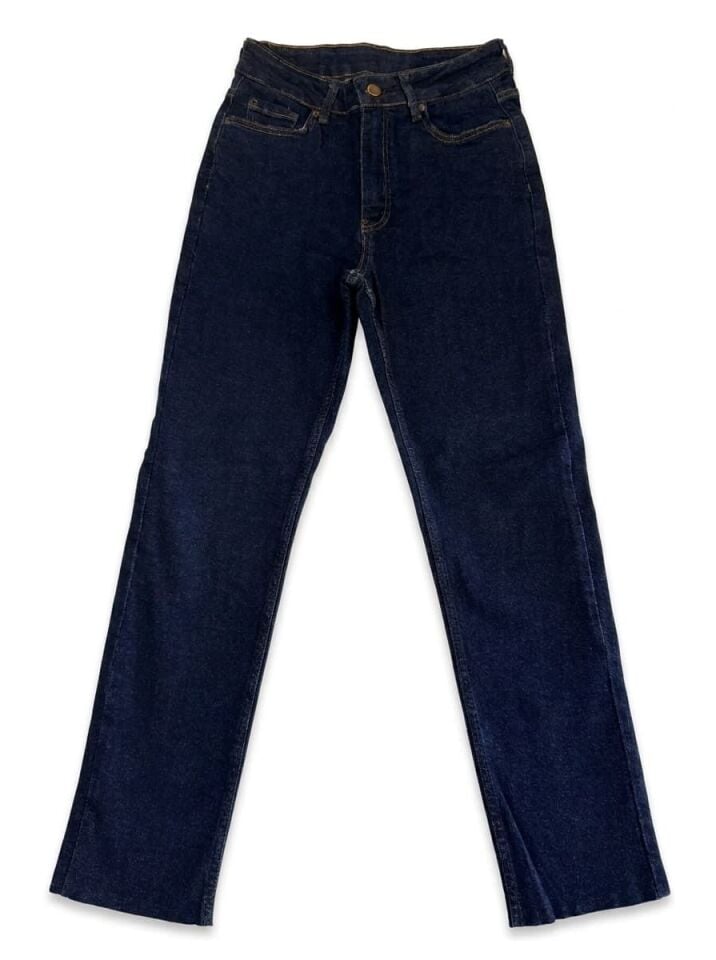 Kadın Kontrast Dikiş Detaylı Jean Pantolon Lacivert - 32